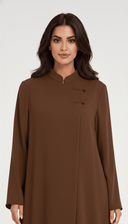 The Leen Minimal Button Detail Mandarin Abaya - TAL by The Abaya Lab