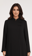 The Leen Minimal Button Detail Mandarin Abaya - TAL by The Abaya Lab