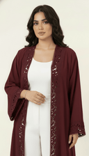 The Lujayna Scalloped Cutwork Trim Abaya - TAL by The Abaya Lab