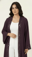 The Lujayna Scalloped Cutwork Trim Abaya - TAL by The Abaya Lab