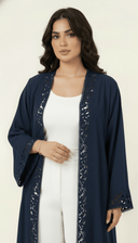 The Lujayna Scalloped Cutwork Trim Abaya - TAL by The Abaya Lab
