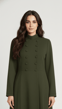 The Mahra Mandarin Neck Structured Button Abaya - TAL by The Abaya Lab