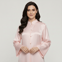 The Mahra Satin Mandarin Neck Abaya - TAL by The Abaya Lab