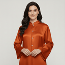 The Mahra Satin Mandarin Neck Abaya - TAL by The Abaya Lab
