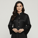 The Mahra Satin Mandarin Neck Abaya - TAL by The Abaya Lab