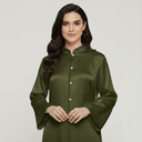 The Mahra Satin Mandarin Neck Abaya - TAL by The Abaya Lab