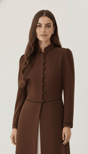 The Mahveen Tailored Contrast Piping Abaya - TAL by The Abaya Lab