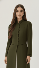 The Mahveen Tailored Contrast Piping Abaya - TAL by The Abaya Lab