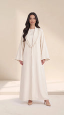 The Maisoora Pleated Lapel Abaya with Wide Sleeves - TAL by The Abaya Lab