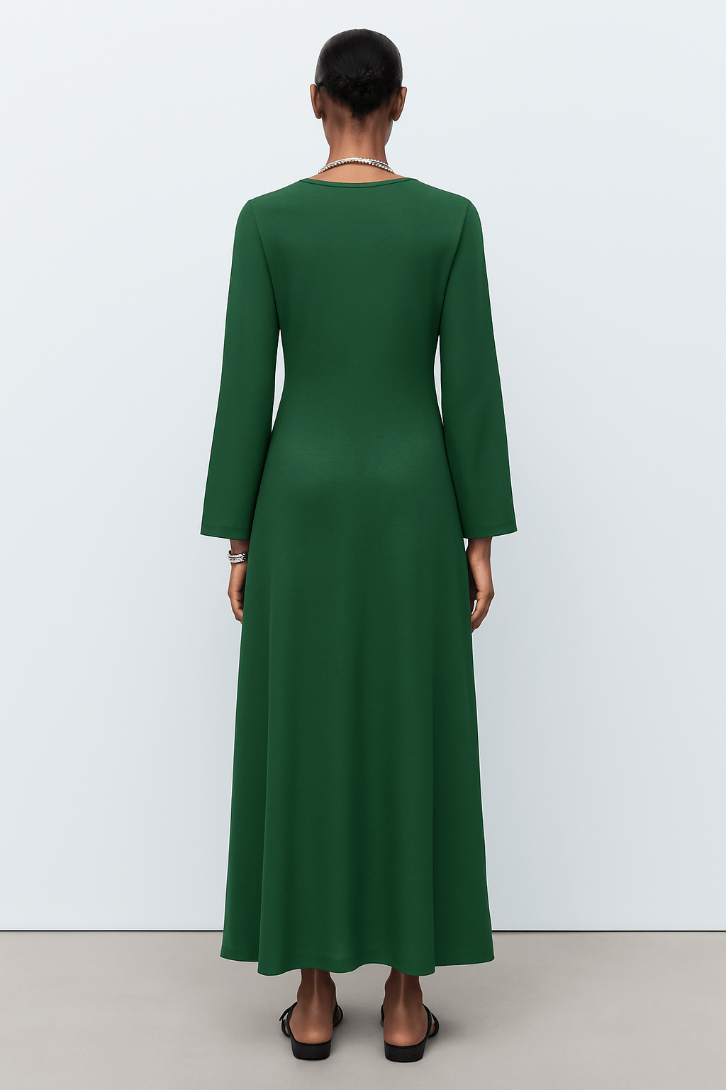 The Malak Classic Dress – Emerald Edition - The Abaya Lab