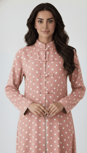 The Malak Polka Charm Mandarin Abaya - TAL by The Abaya Lab