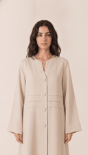 The Manal Button Front Panel Detail Abaya - TAL by The Abaya Lab
