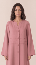 The Manal Button Front Panel Detail Abaya - TAL by The Abaya Lab