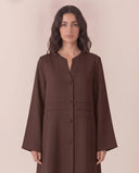 The Manal Button Front Panel Detail Abaya - TAL by The Abaya Lab