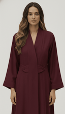 The Manar Minimal V - Neck Elegant Abaya - TAL by The Abaya Lab