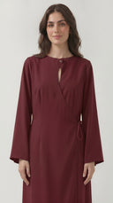 The Muznah Wrap-Front Abaya with Tie Detail - TAL by The Abaya Lab