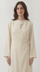 The Muznah Wrap-Front Abaya with Tie Detail - TAL by The Abaya Lab