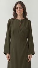 The Muznah Wrap-Front Abaya with Tie Detail - TAL by The Abaya Lab