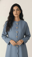 The Nadine Scalloped Detail Star Accents Abaya - TAL by The Abaya Lab