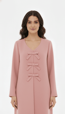 The Najd Triple Bow Front Abaya - TAL by The Abaya Lab