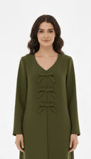The Najd Triple Bow Front Abaya - TAL by The Abaya Lab