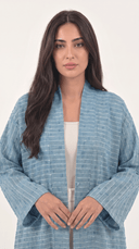 The Nasima Soft Linen Line Open Front Abaya - TAL by The Abaya Lab