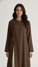 The Nawal Pearl Tie Detail Layered Abaya - TAL by The Abaya Lab