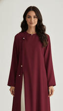 The Nawal Pearl Tie Detail Layered Abaya - TAL by The Abaya Lab