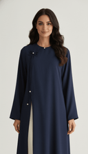 The Nawal Pearl Tie Detail Layered Abaya - TAL by The Abaya Lab