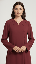 The Nisreen Clean Line Button Abaya - TAL by The Abaya Lab