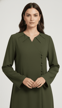 The Nisreen Clean Line Button Abaya - TAL by The Abaya Lab