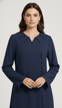 The Nisreen Clean Line Button Abaya - TAL by The Abaya Lab