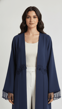 The Noorain Floral Tassel Open Abaya - TAL by The Abaya Lab