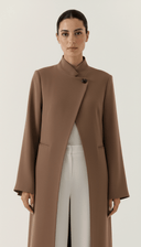 The Nujoum Tailored Open - Front Abaya with Sculpted Collar - TAL by The Abaya Lab