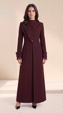 The Nusaiba Tailored Abaya with Asymmetric Button Front - TAL by The Abaya Lab