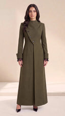 The Nusaiba Tailored Abaya with Asymmetric Button Front - TAL by The Abaya Lab