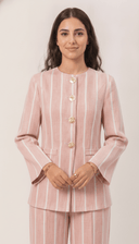 The Omayma Striped Tailored Co-Ord Set - TAL by The Abaya Lab