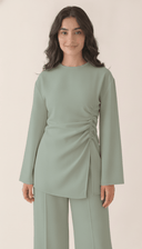 The Rabab Ruched Wrap Detail Co-Ord Set - TAL by The Abaya Lab