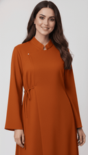 The Rahaf Mandarin Collar Side - Tie Abaya - TAL by The Abaya Lab