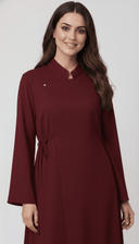 The Rahaf Mandarin Collar Side - Tie Abaya - TAL by The Abaya Lab