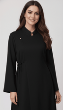 The Rahaf Mandarin Collar Side - Tie Abaya - TAL by The Abaya Lab