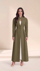 The Raiqa Sculpted Collar Abaya with Covered Buttons - TAL by The Abaya Lab