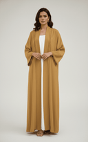 The Rania Piping Detail Open Abaya - TAL by The Abaya Lab