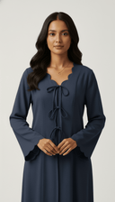 The Rasha Scallop Neckline Front Tie Abaya - TAL by The Abaya Lab