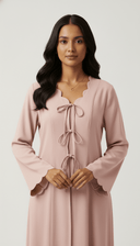 The Rasha Scallop Neckline Front Tie Abaya - TAL by The Abaya Lab
