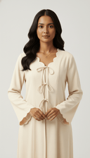 The Rasha Scallop Neckline Front Tie Abaya - TAL by The Abaya Lab