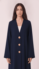 The Rehab Shell Button Open Front Abaya - TAL by The Abaya Lab