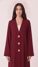 The Rehab Shell Button Open Front Abaya - TAL by The Abaya Lab