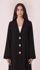 The Rehab Shell Button Open Front Abaya - TAL by The Abaya Lab