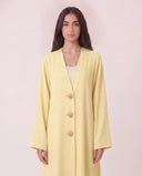 The Rehab Shell Button Open Front Abaya - TAL by The Abaya Lab